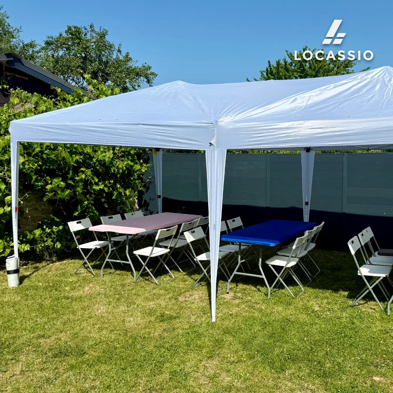 Tonnelle blanche 3m x 6m