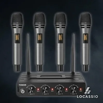 4 Micros Baladeurs Karaoke sans Fil