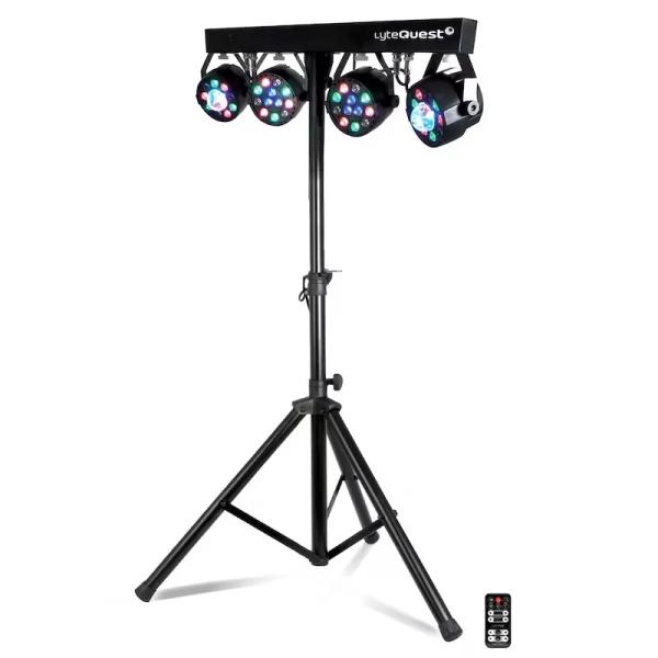 Pack Éclairage DJ LyteQuest 4-en-1 sur Pied
