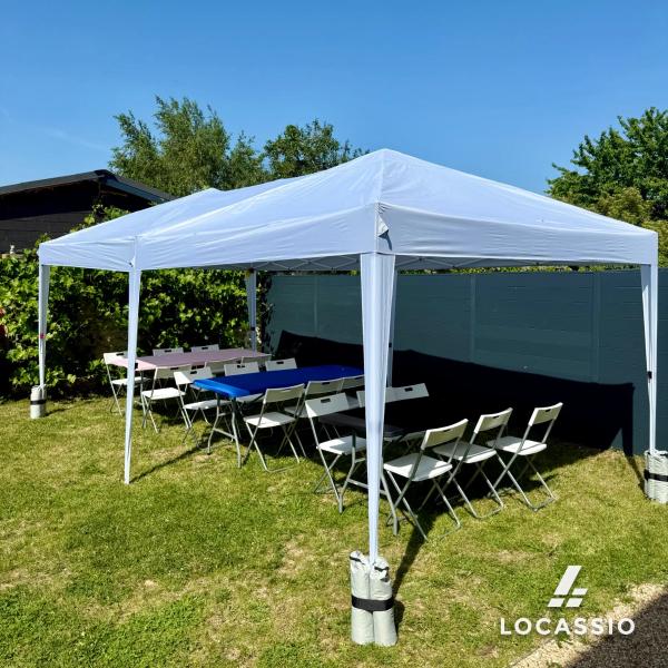 Tonnelle blanche 3m x 6m