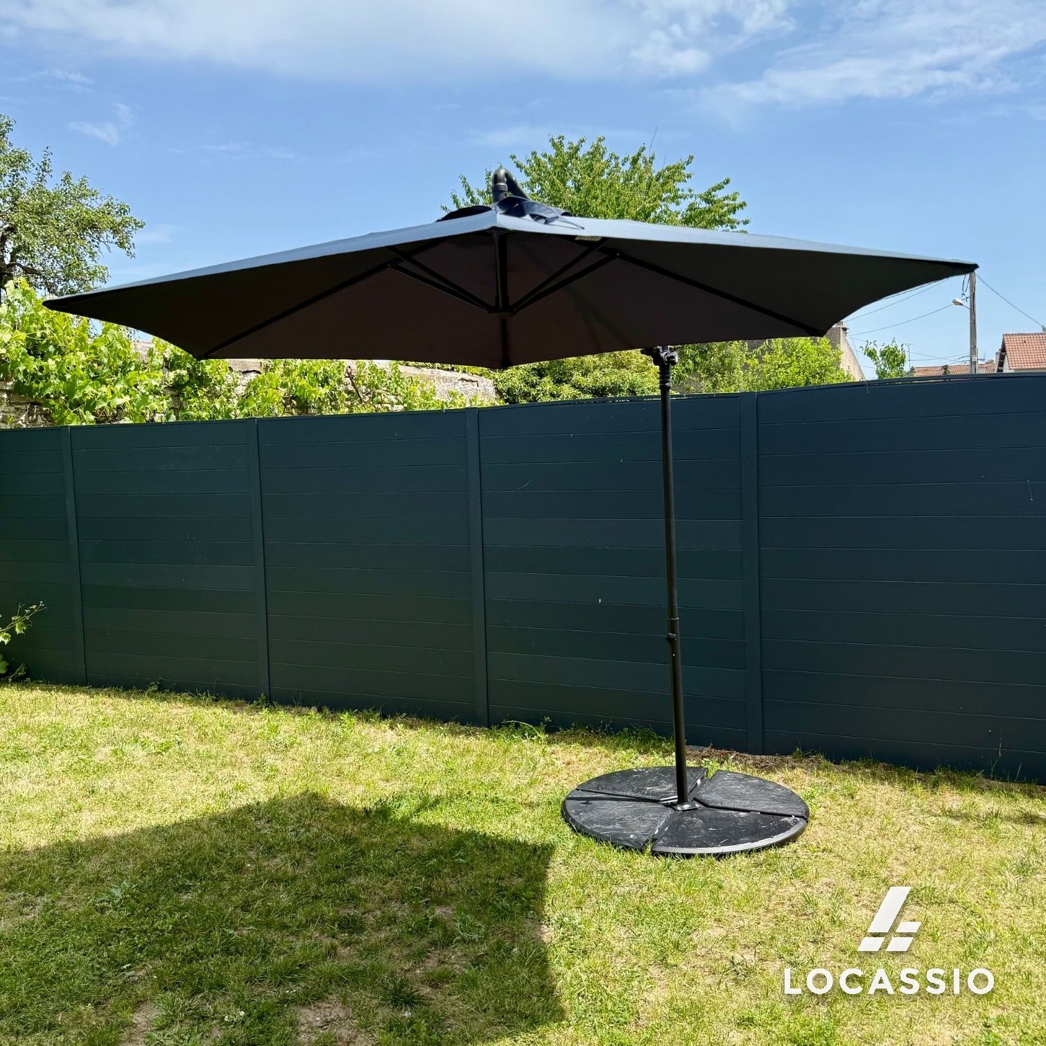 Parasol déporté gris anthracite